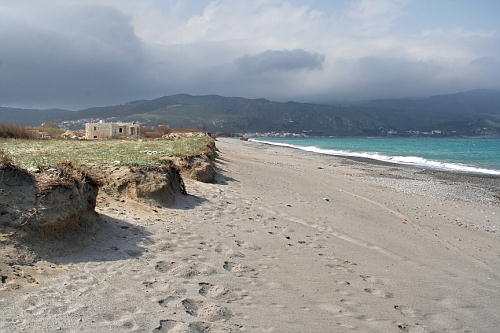 New house goes up next to Rapaniana Beach, Nr Kolibari, NW Crete.