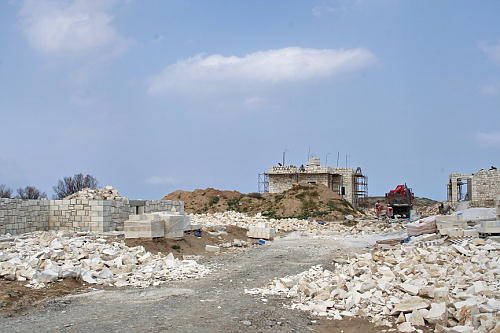 1. New houses go up at Rapaniana Beach site, Nr Kolimbari, NW Crete.