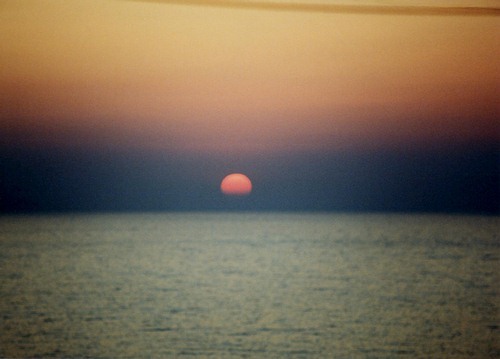 Amazing sunset over the bay of chania, Nomos Chanion, North West Crete.