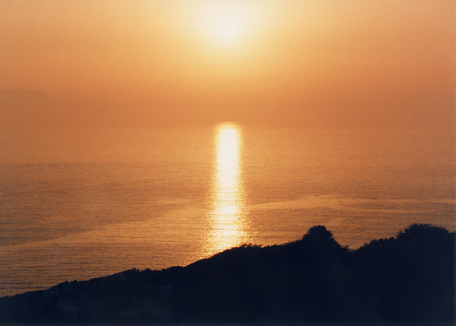 Liquid gold - a very hot sunset over Rodopos peninsula, seen from Akrotiri, North West Crete.