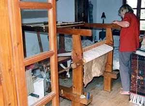 Crete. Weaving. Loom. Warp beam.