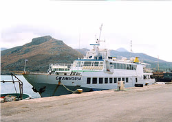 Motor Vessel Gramvousa Express Kastelli Harbour. Gramvousa, Balos, Venetian Fort.